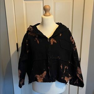 Black and Orange Tie-Dye Hoodie